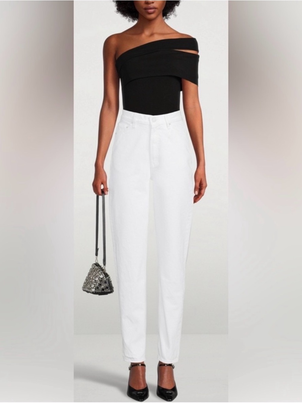 MOTHER Snacks White High-Rise Straight-Leg Jeans
